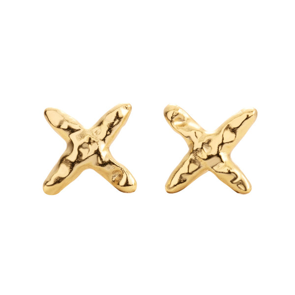 Stud Earrings CROSS | Gold