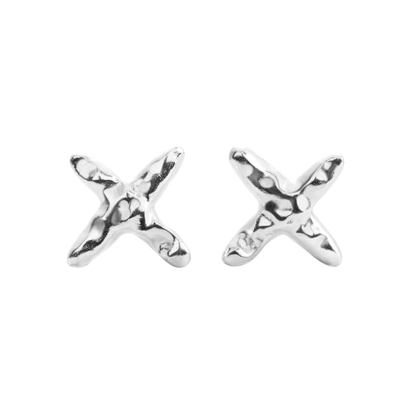 Stud Earrings CROSS | Silver