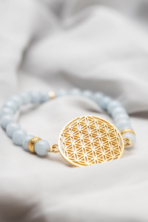 Flower Of Life Bracelet | Aquamarine