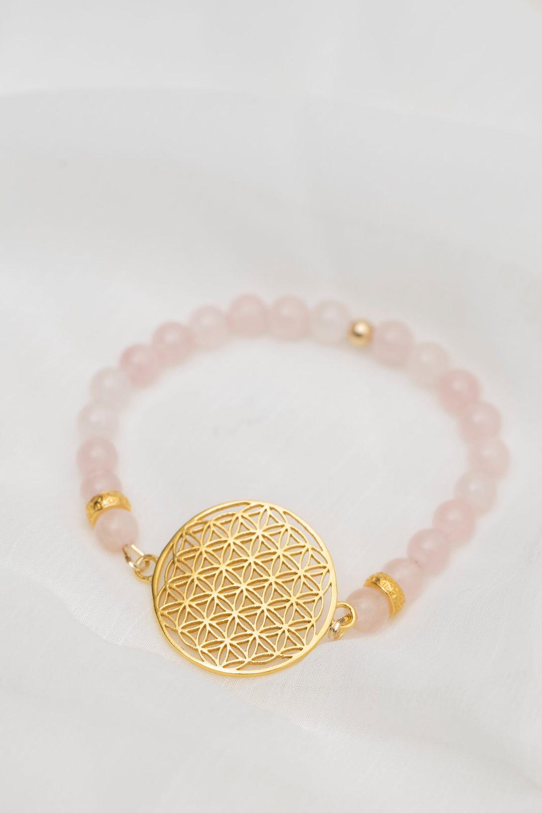 Flower Of Life Bracelet | Rose Quartz