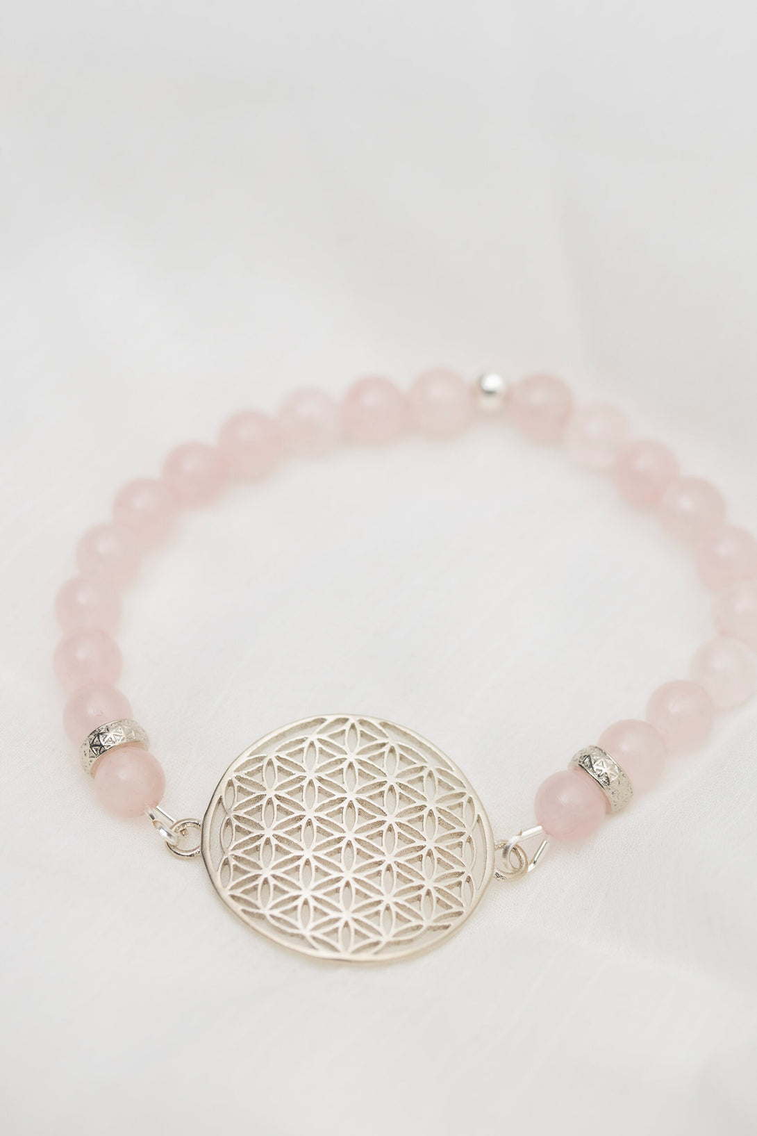 Flower Of Life Bracelet | Rose Quartz