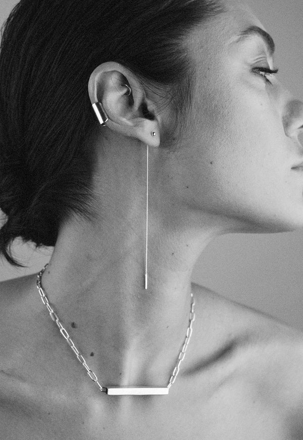 Pin Up Threader Chain Earrings | Silver